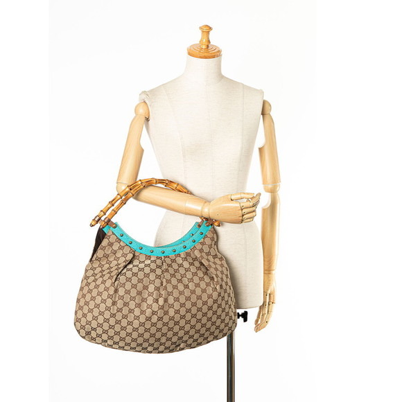 Gucci GG Canvas Bamboo Handbag Canvas Handbag 124293 in Good condition - Picture 9 of 9